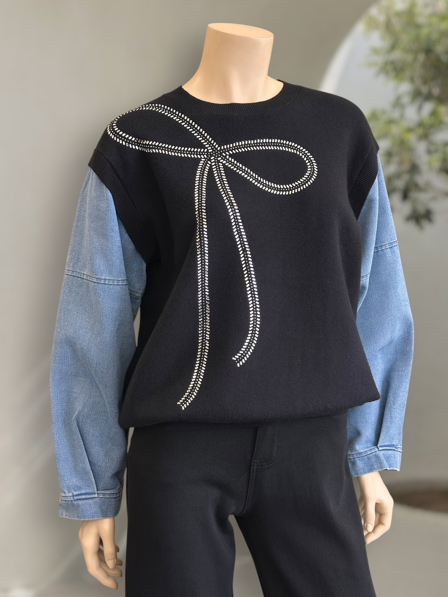 Sweater Bow Negro