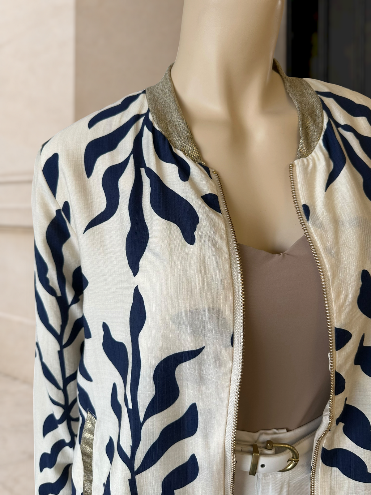 Bomber Estampado Botánico Azul
