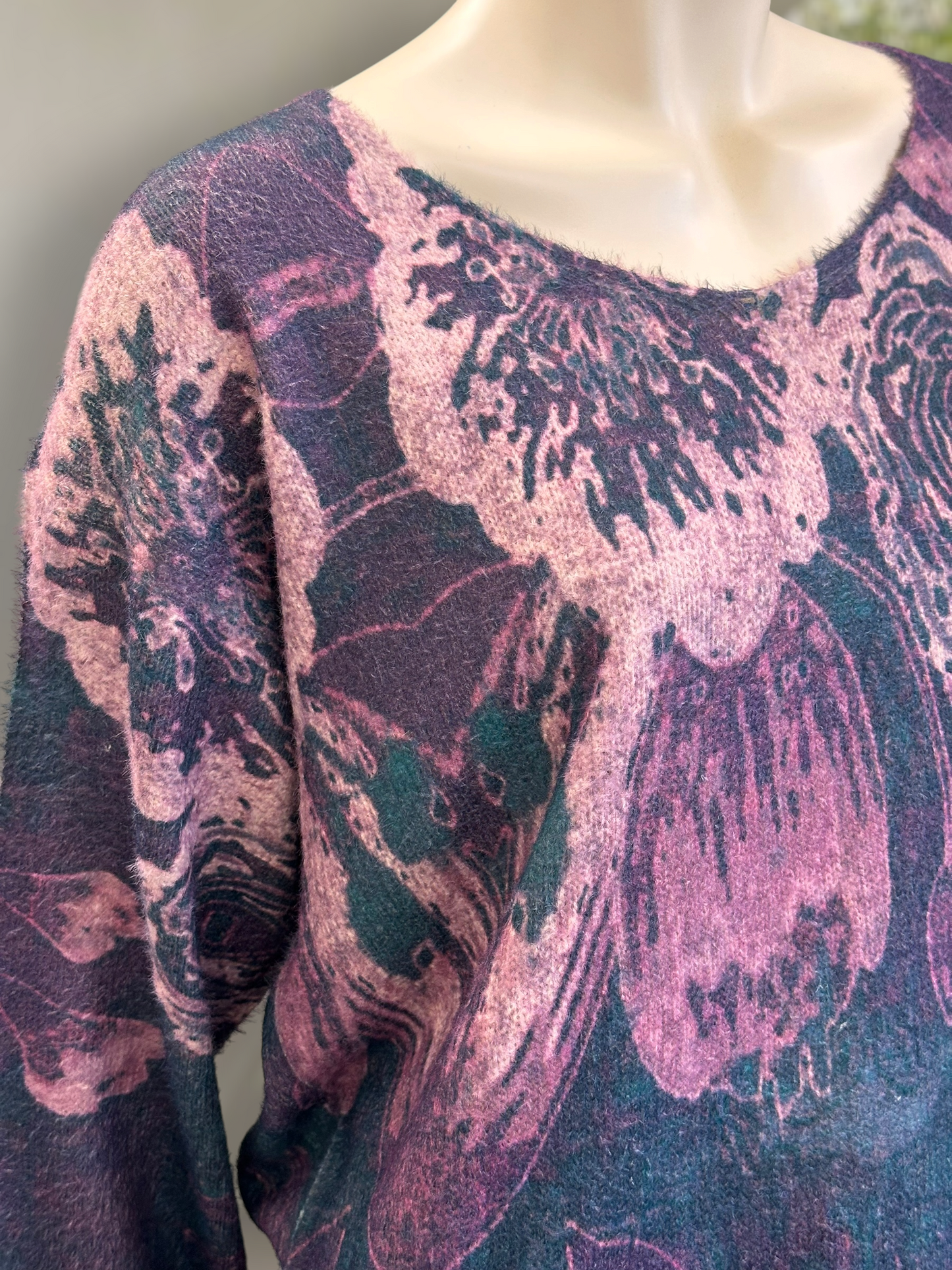 Sweater Tipo Angora Bloom Malva