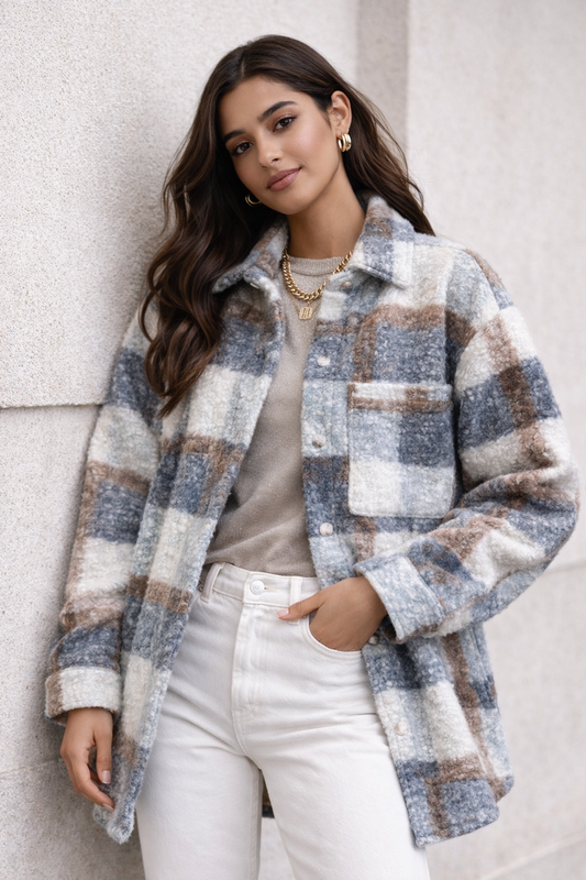 Chaqueta Sobrecamisa Torino Bouclé Gris