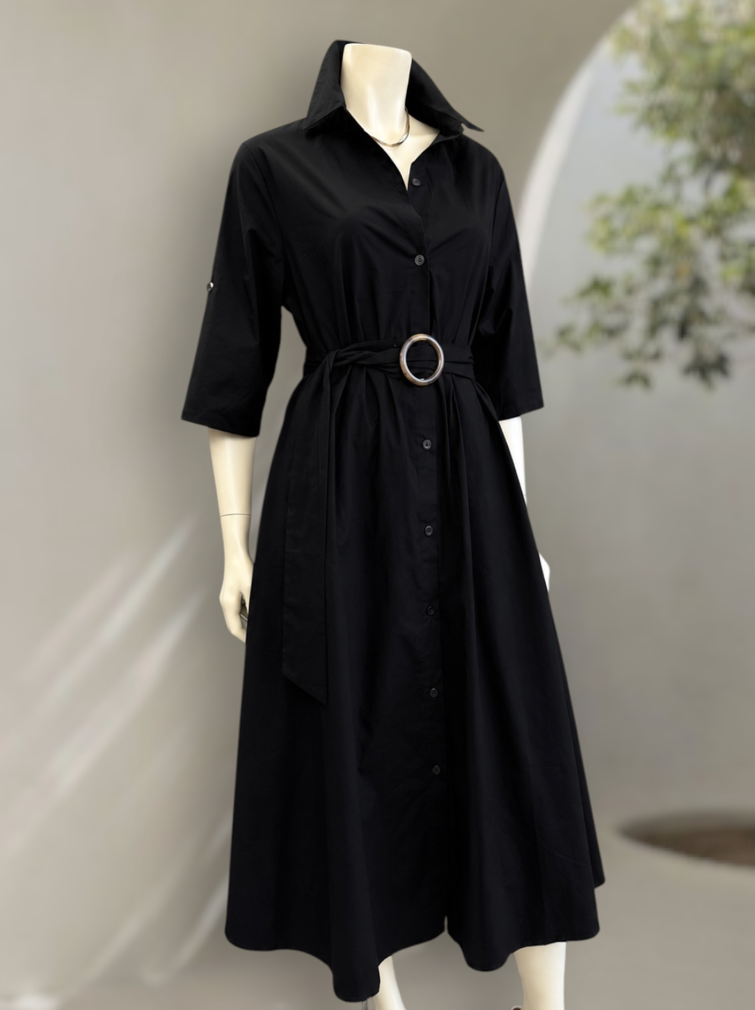 Vestido Camisero Olivia Negro