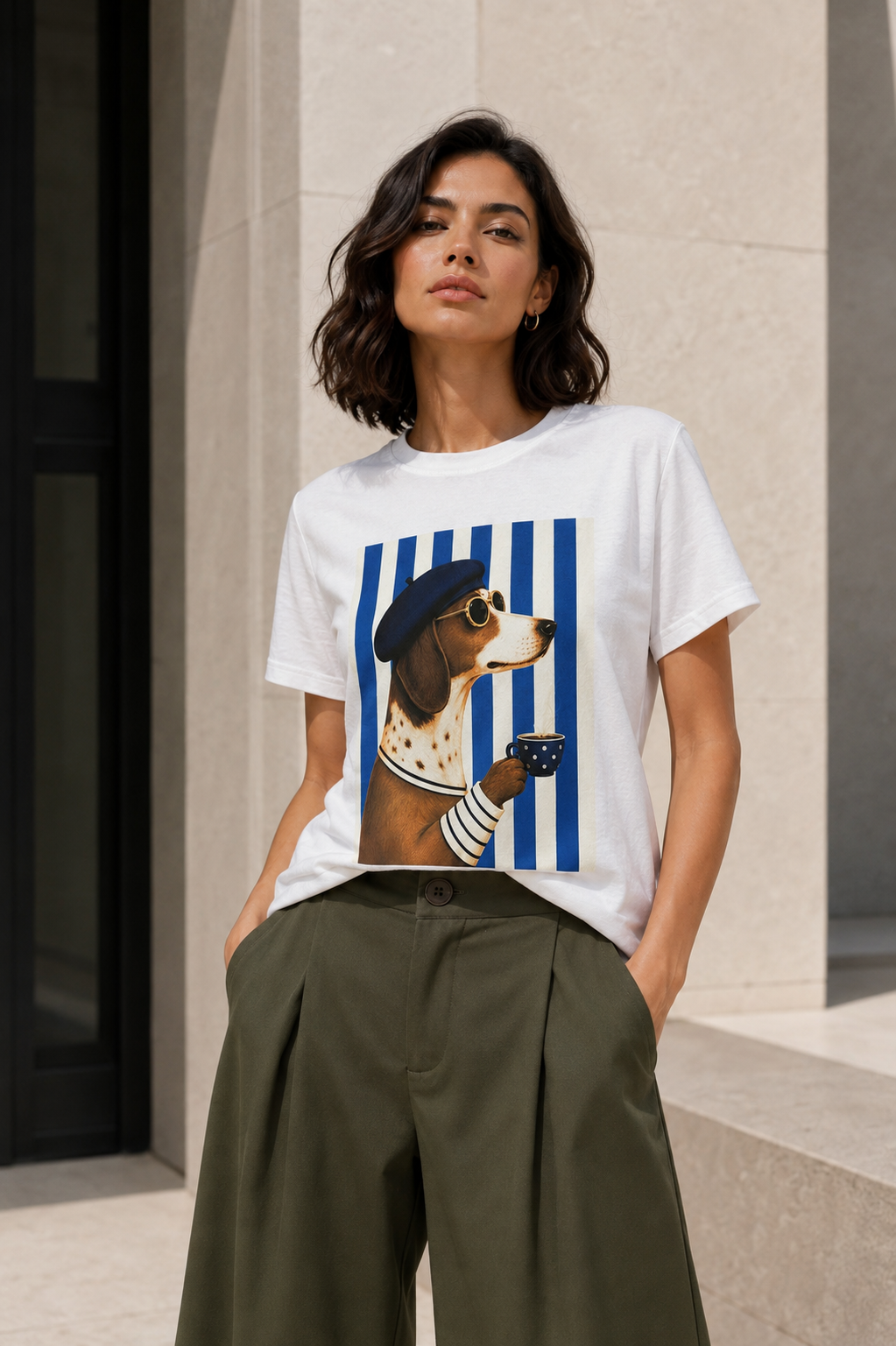 Polera Estampada Dog Azul