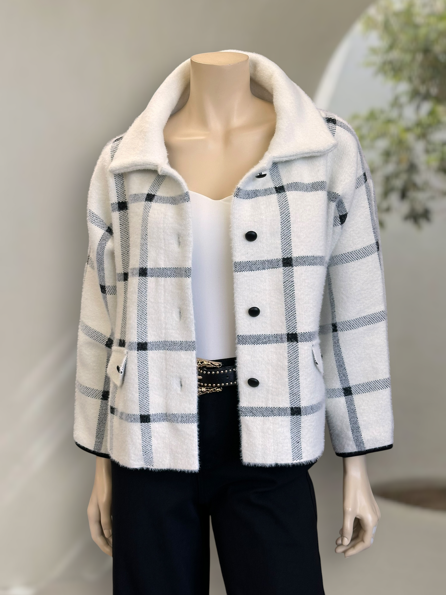 Chaqueta Escocesa Soft Marfil
