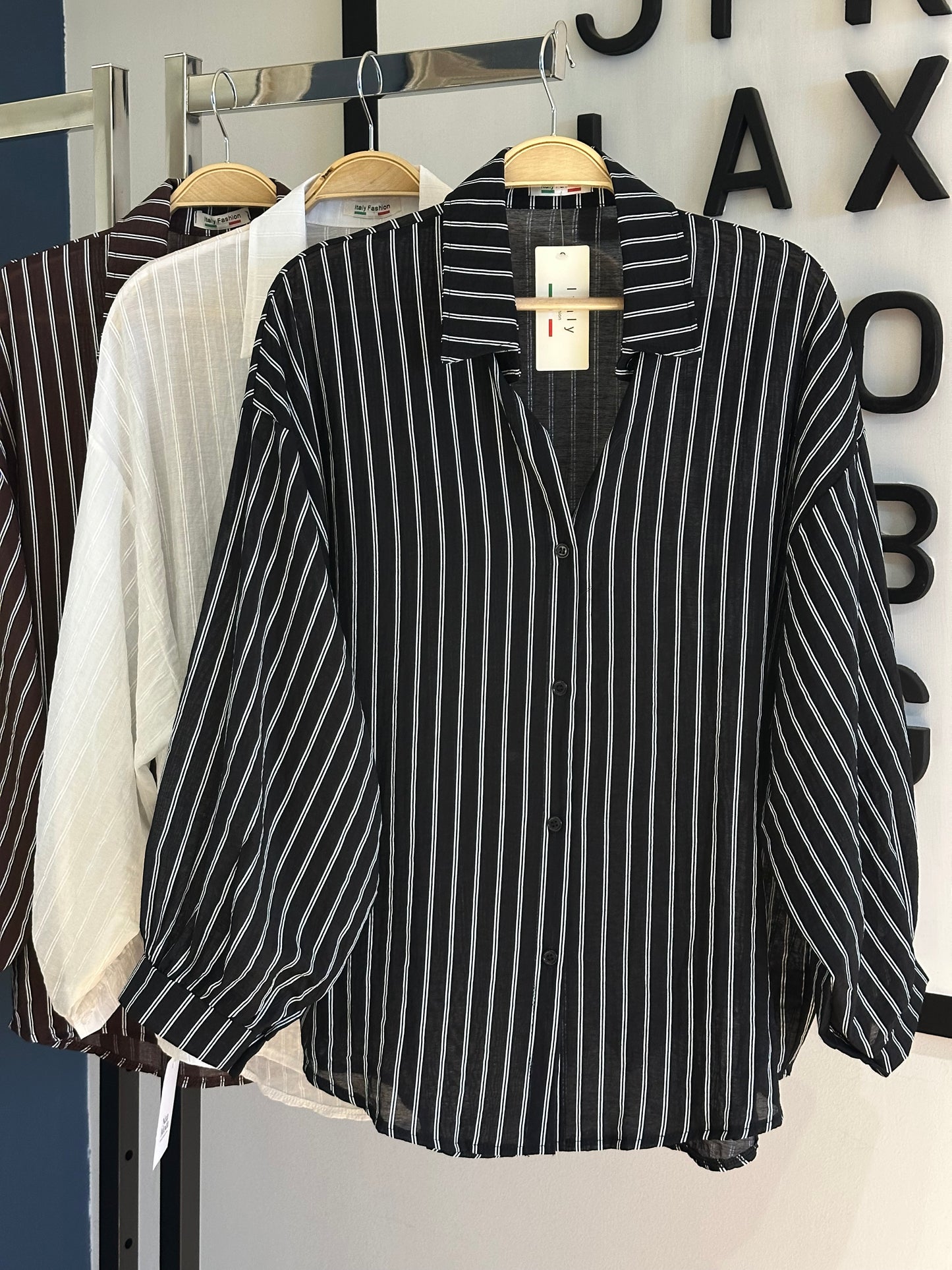 Blusa Rayas Negro
