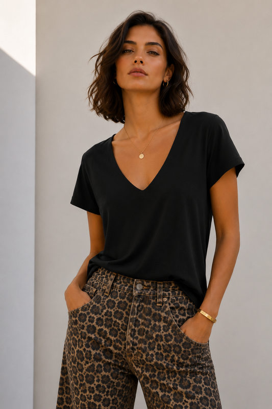 Polera Elastano Negro