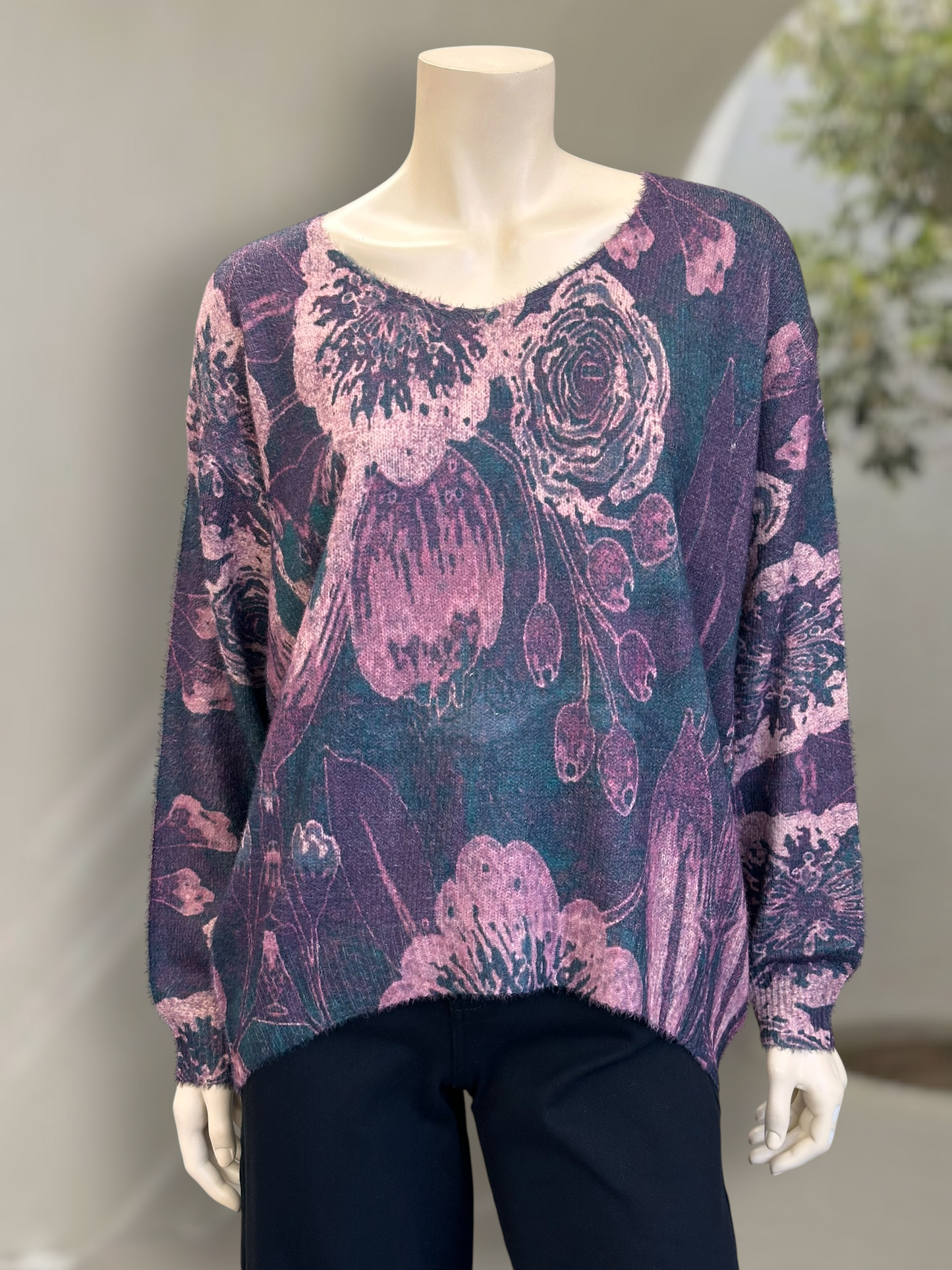 Sweater Tipo Angora Bloom Malva