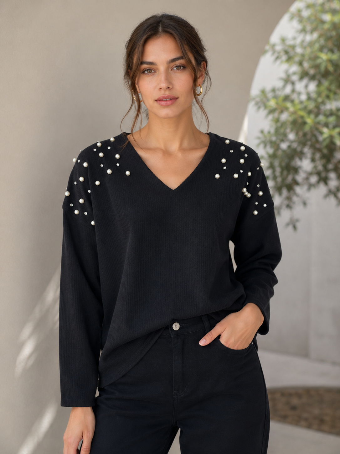 Sweater Perlas Negro - New Collection