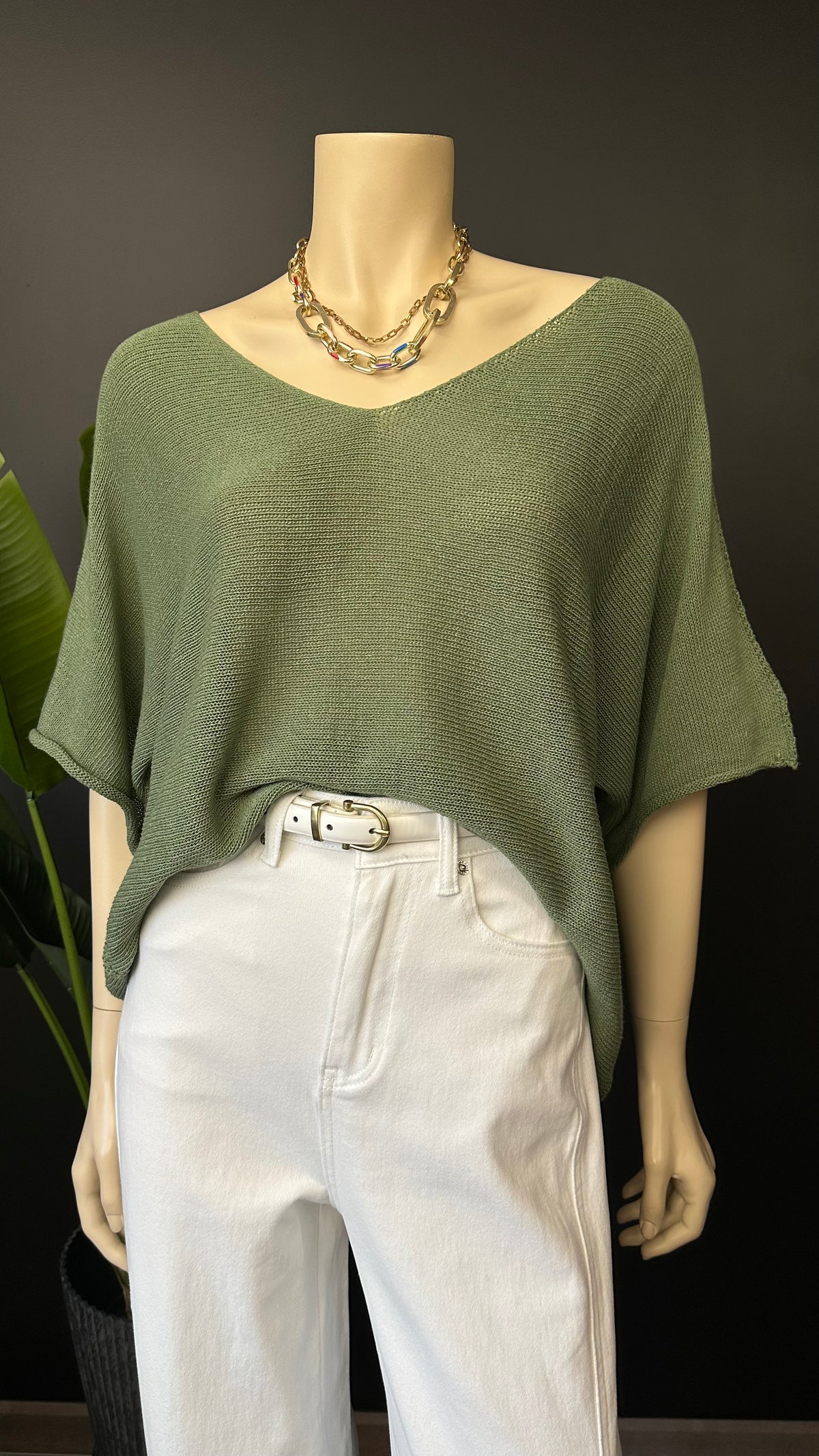 Tejido Hilo Italiano Oversize Verde