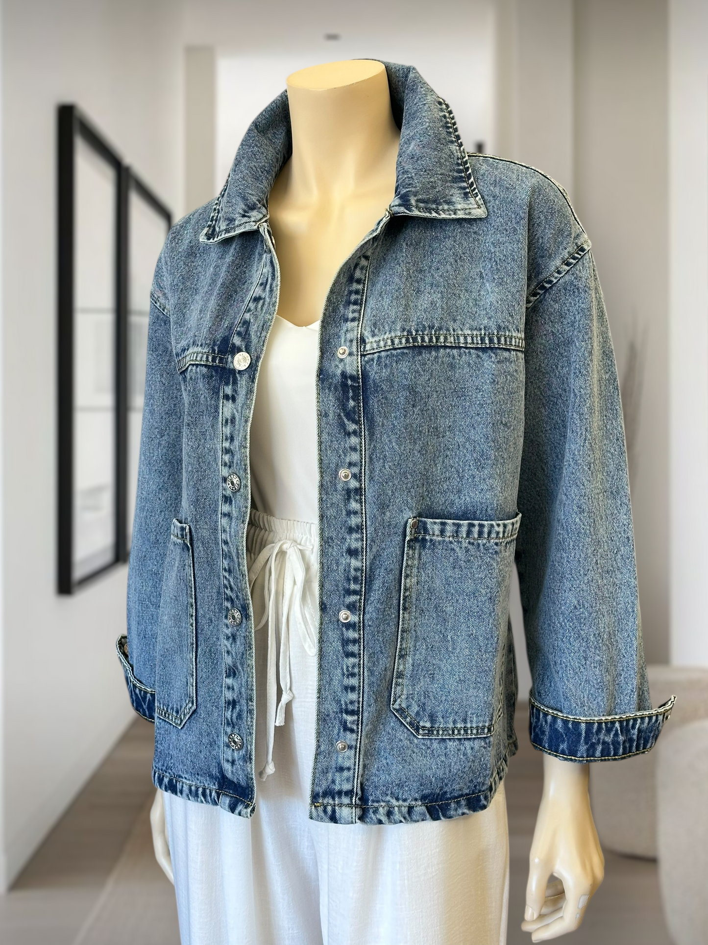 Chaqueta Denim Oversize Azul