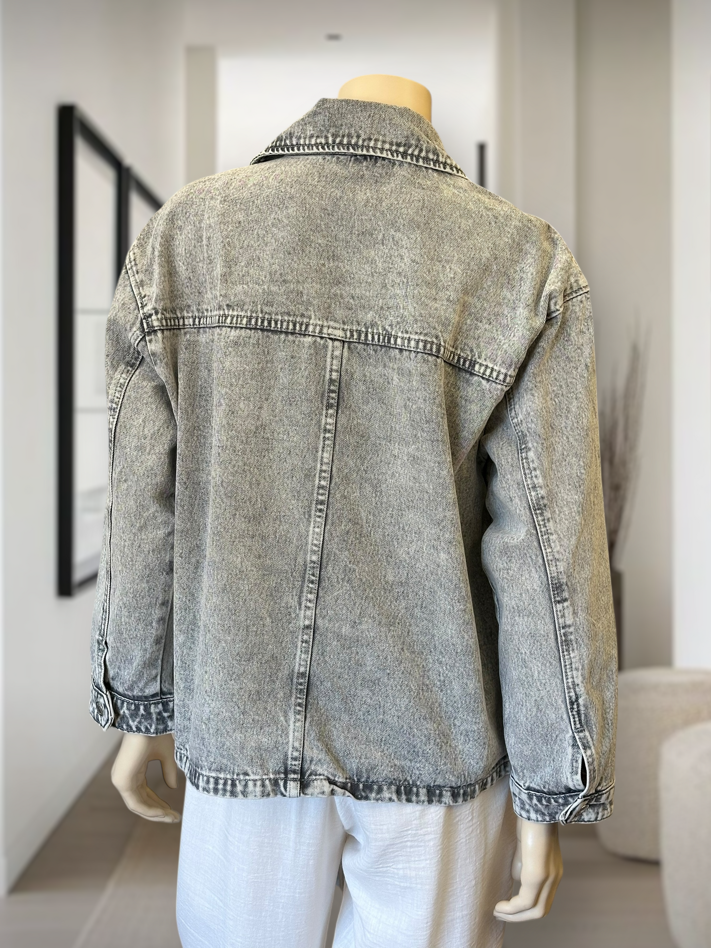 Chaqueta Denim Oversize Gris