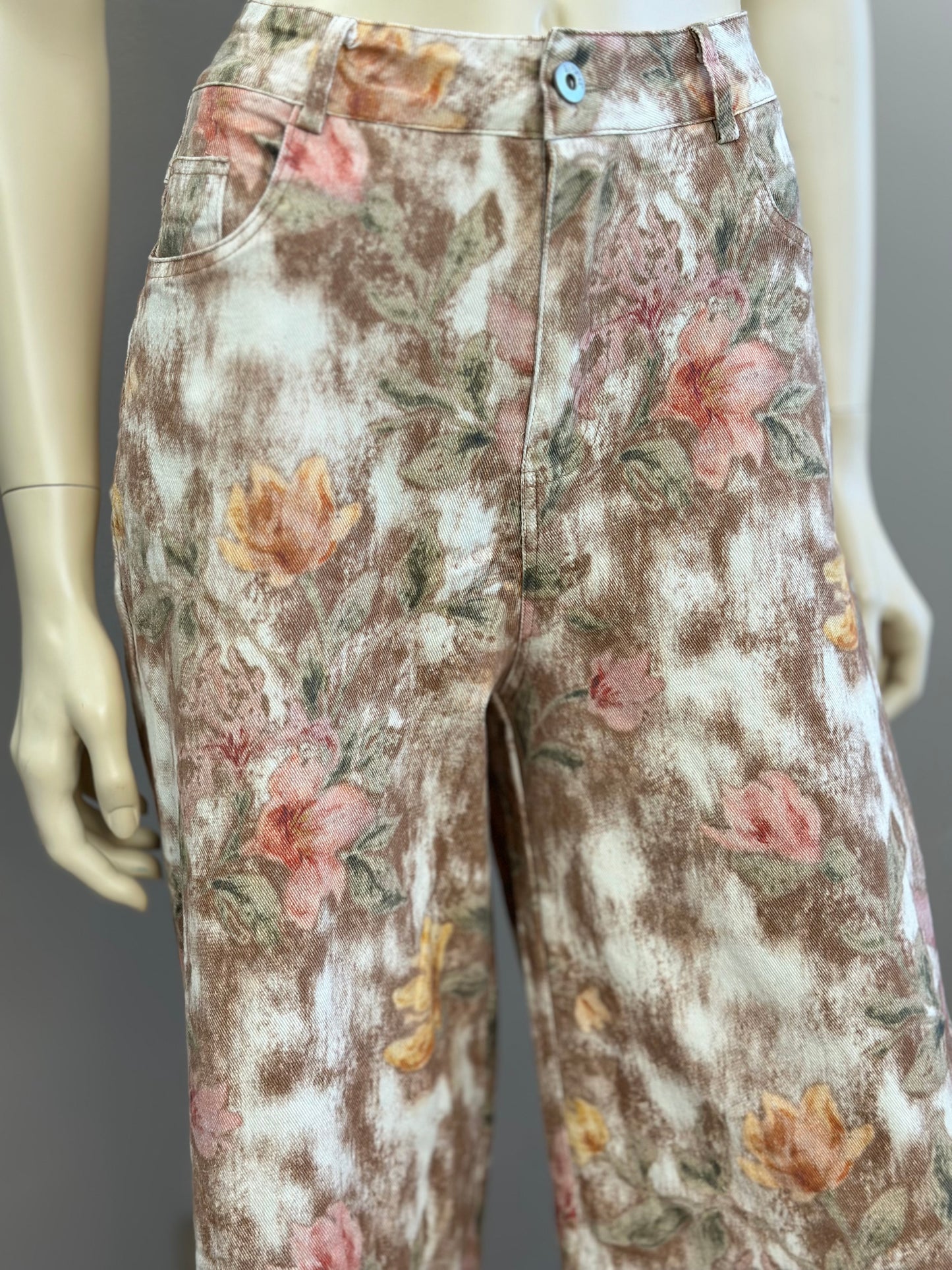 Jeans Moda Italia Floral - Mezclilla Elasticada