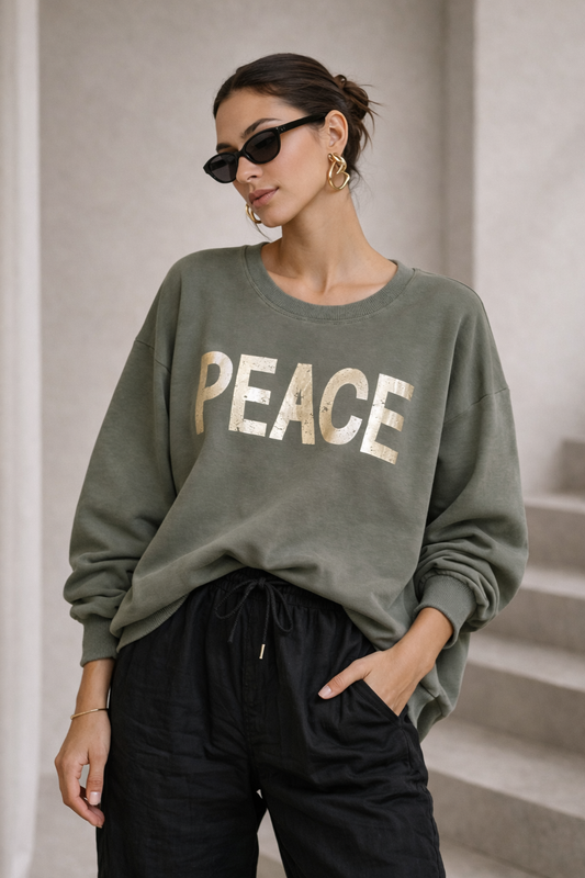 Polerón Peace Oversize Verde