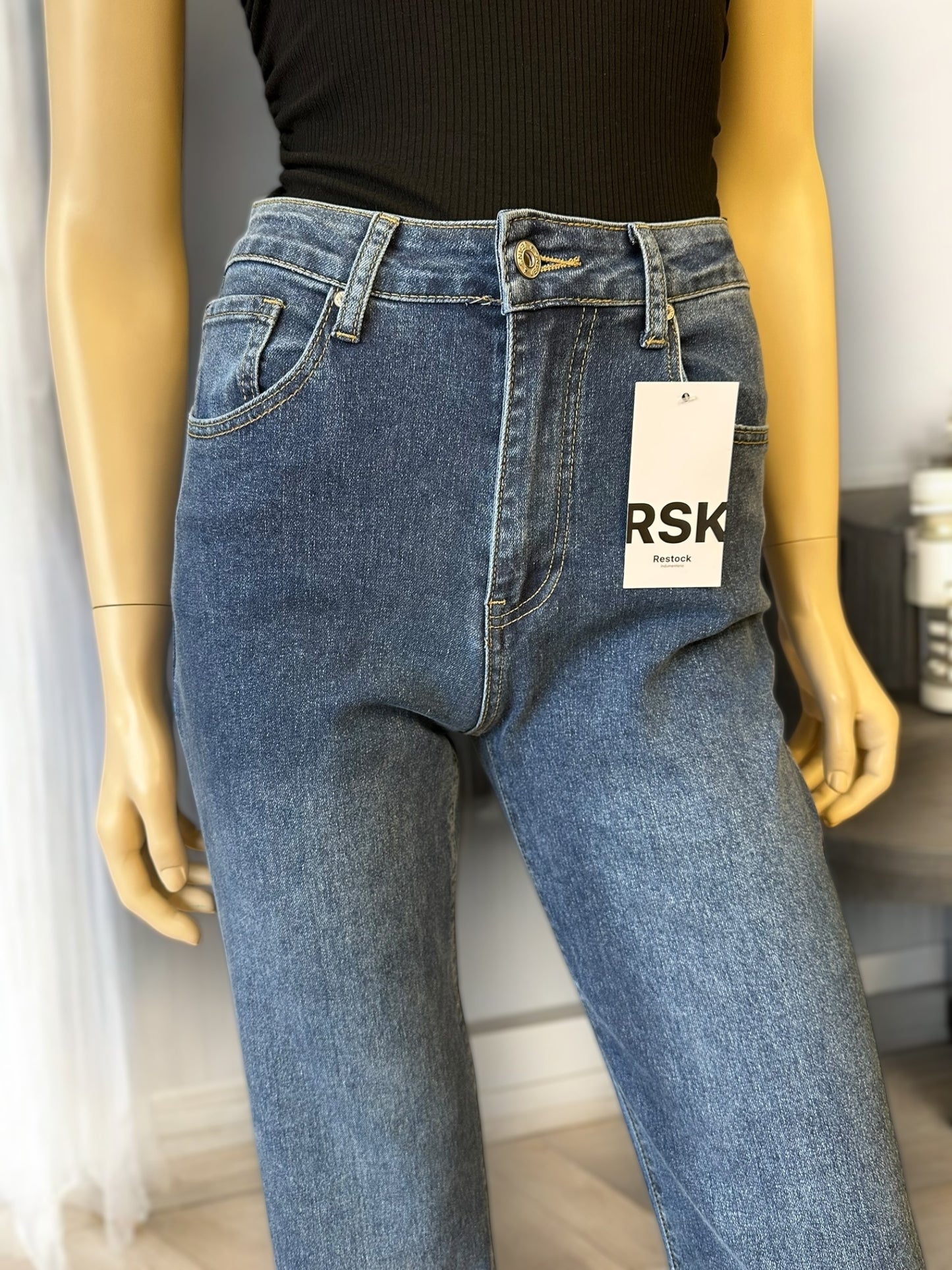Jeans Basta Ancha Azul Oscuro