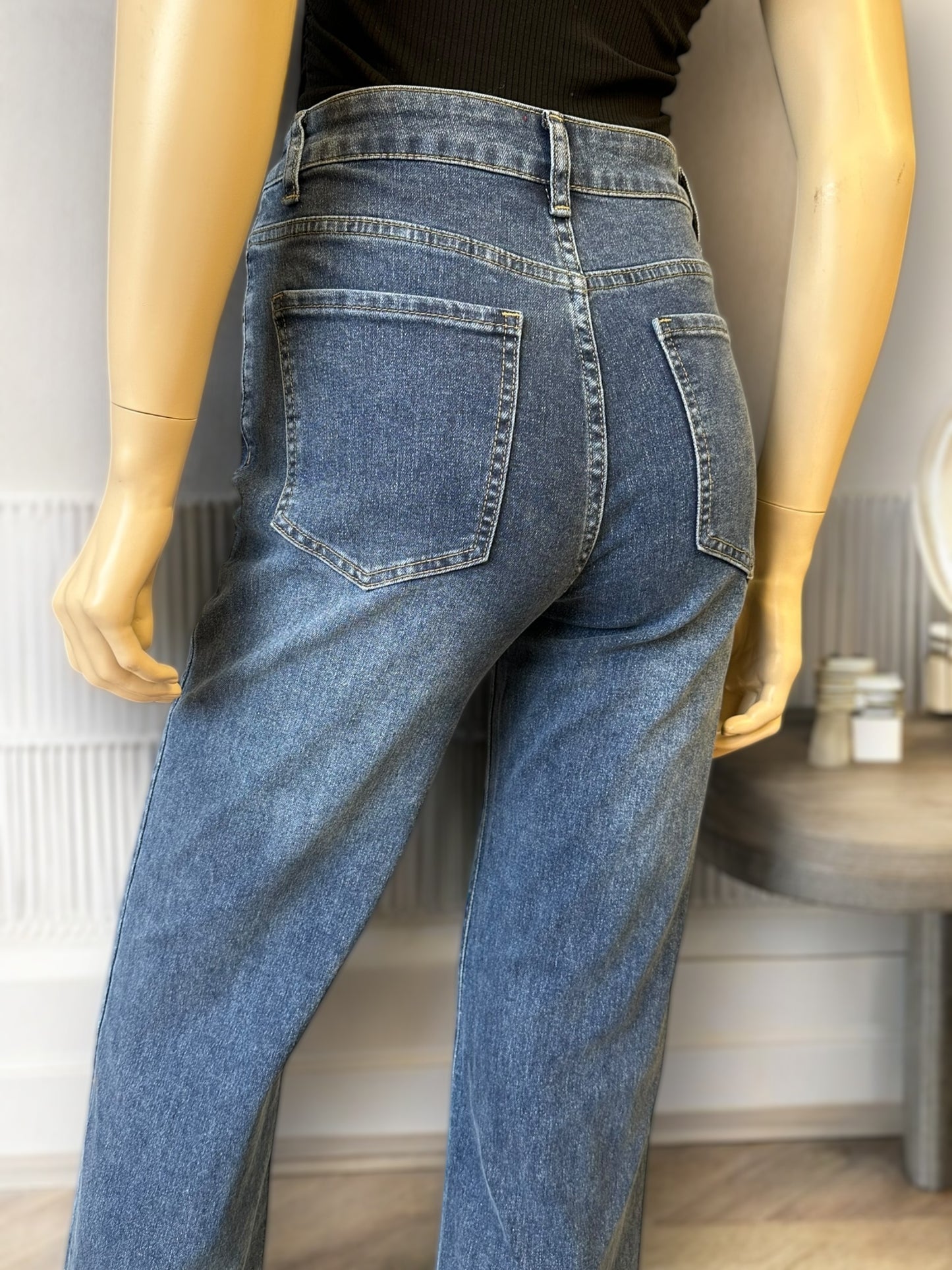 Jeans Basta Ancha Azul Oscuro