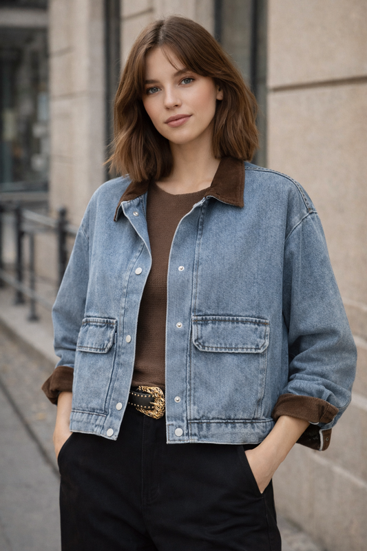 Chaqueta Utility Celeste